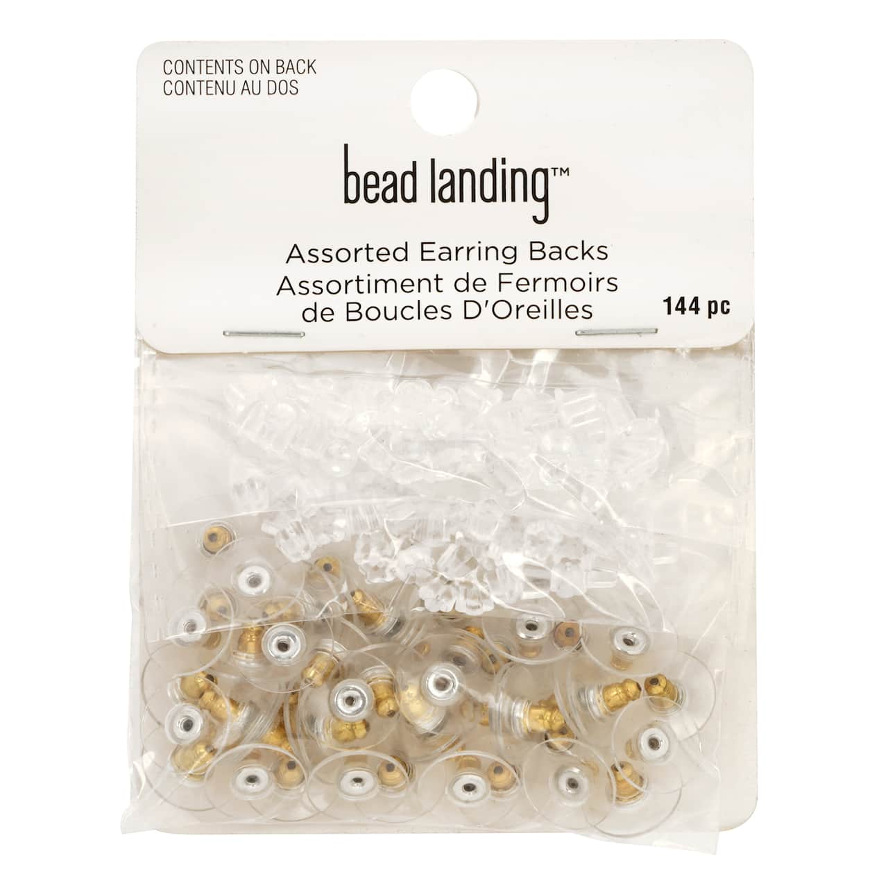 12 Packs: 144 ct. (1,728 total) Assorted Gold Earring Backs by Bead Landing™